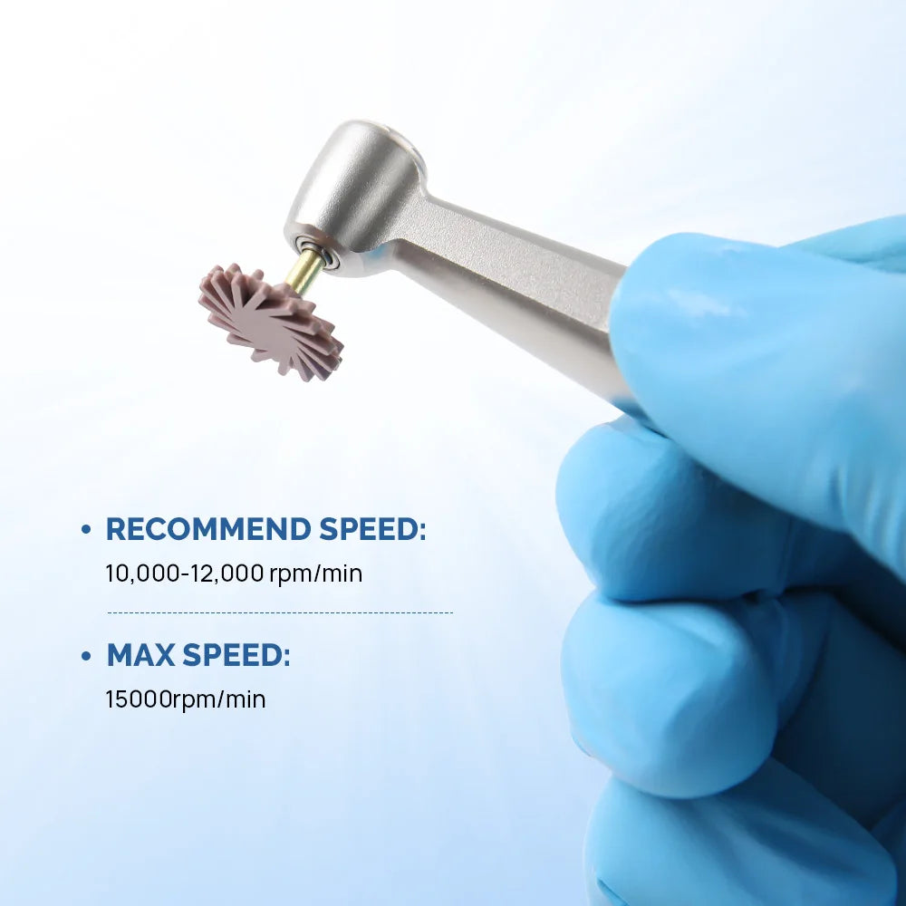 AZDENT 6pcs/box Dental Composite Resin Polishing Disc wheel Kit Brush Burs Silicone with Diamond disc 2 Step Polishing