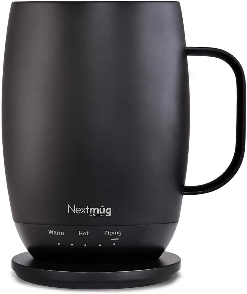 Nextmug - Temperature-Controlled, Self-Heating Coffee Mug (Black - 415 mL)