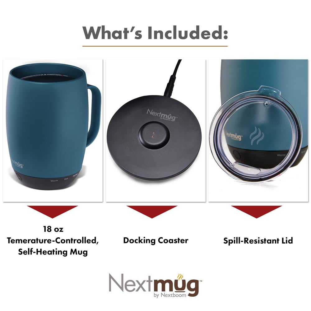 Nextmug - Temperature-Controlled, Self-Heating Coffee Mug (Black - 415 mL)