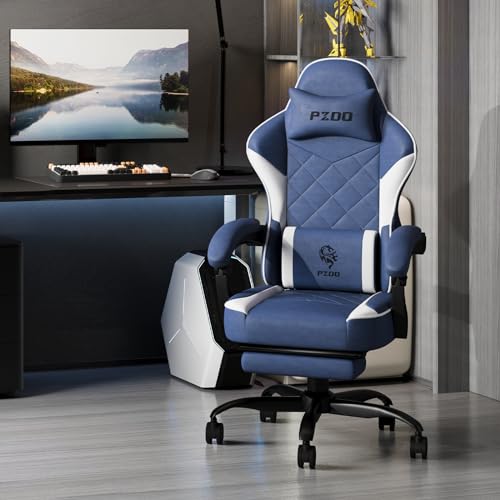 Gaming Chair for Adults, Ergonomic Gaming Chair, Computer Chair with Lumbar Support, Chaise Gamer Reclining Chair, PC Video Game Chair with Headrest and Footrest, Teens, 350LBS, Black