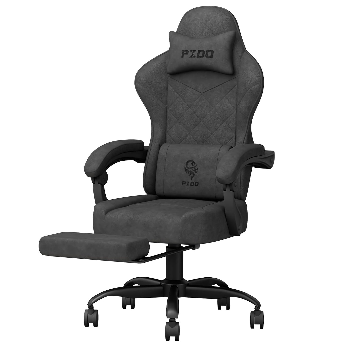 Gaming Chair for Adults, Ergonomic Gaming Chair, Computer Chair with Lumbar Support, Chaise Gamer Reclining Chair, PC Video Game Chair with Headrest and Footrest, Teens, 350LBS, Black