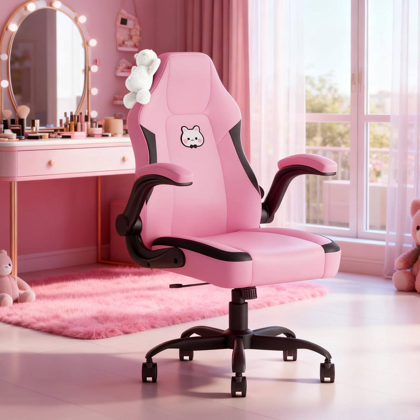 Gaming Chair for Adults, Ergonomic Gaming Chair, Computer Chair with Lumbar Support, Chaise Gamer Reclining Chair, PC Video Game Chair with Headrest and Footrest, Teens, 350LBS, Black