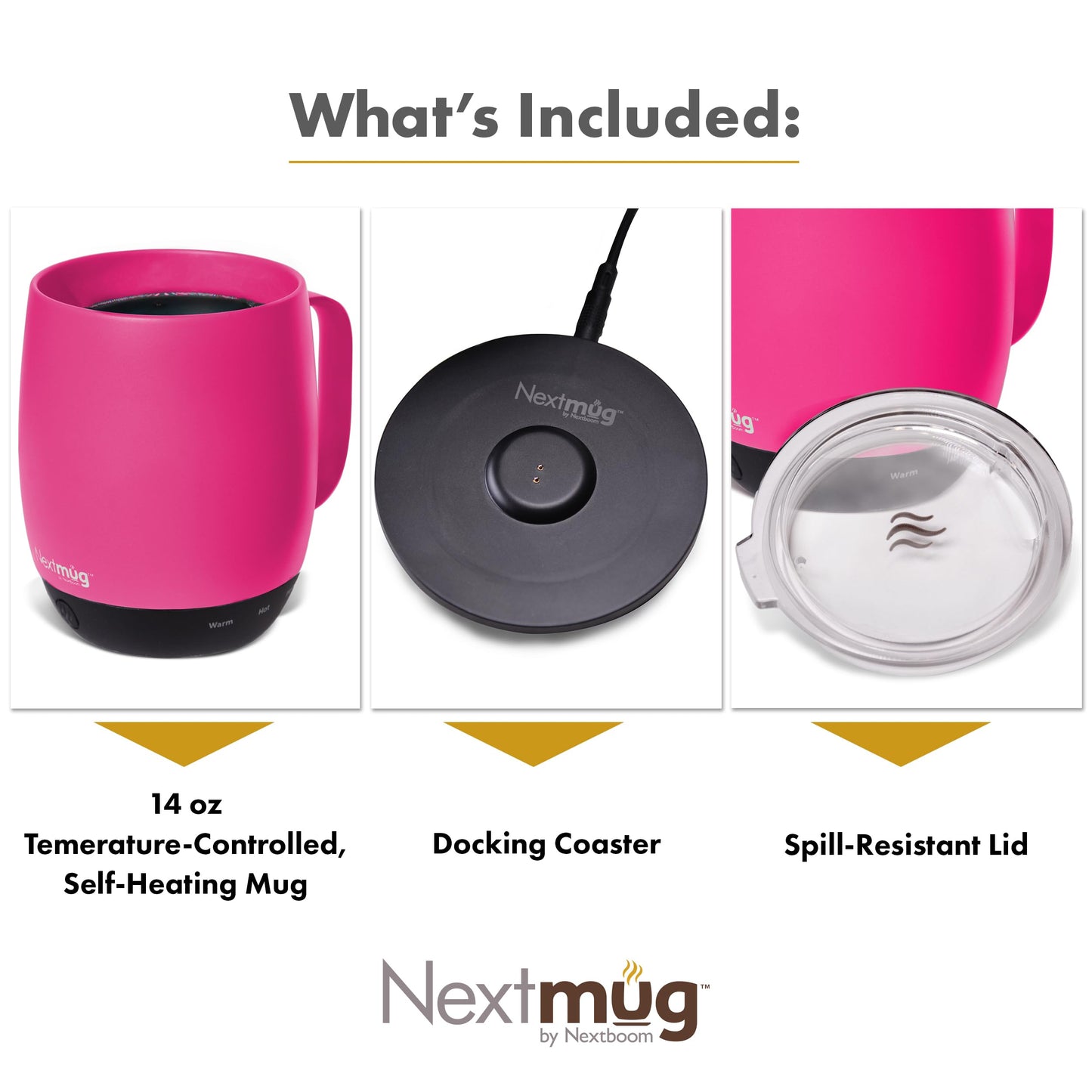 Nextmug - Temperature-Controlled, Self-Heating Coffee Mug (Black - 415 mL)