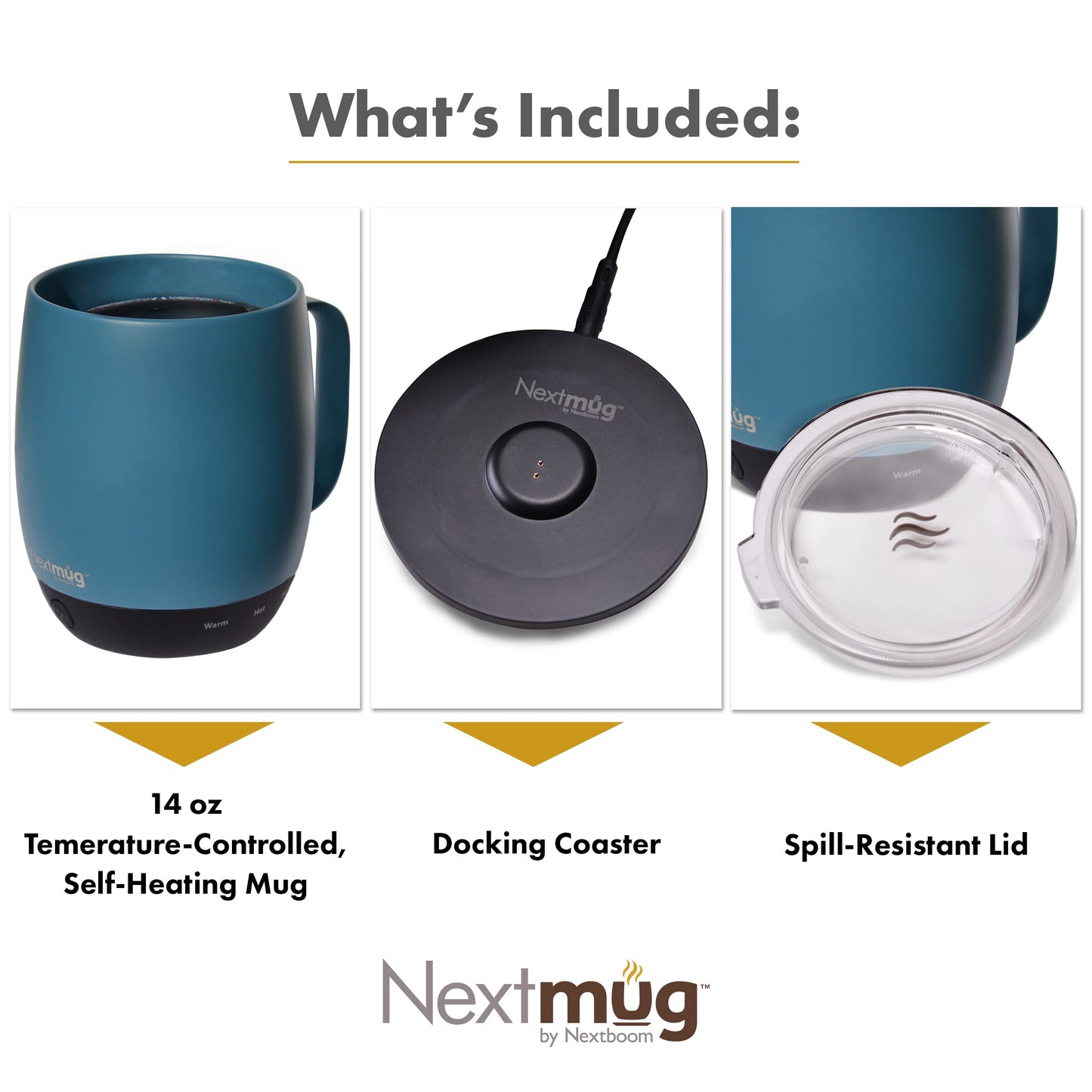 Nextmug - Temperature-Controlled, Self-Heating Coffee Mug (Black - 415 mL)