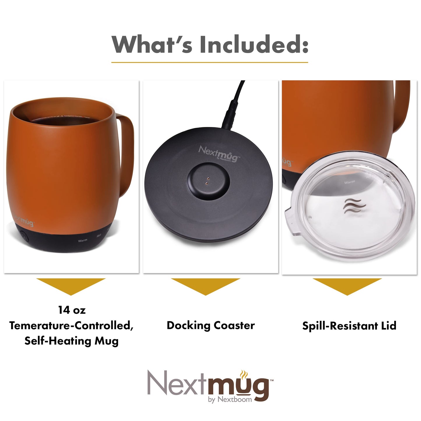 Nextmug - Temperature-Controlled, Self-Heating Coffee Mug (Black - 415 mL)