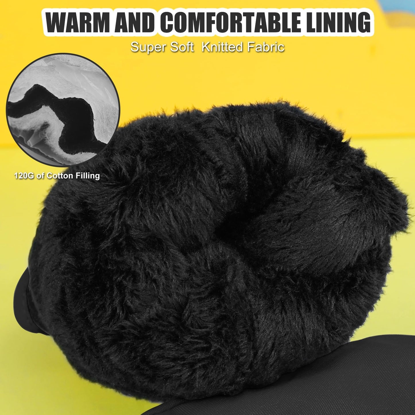 Andake Kids Gloves Winter Snow Waterproof Mittens for Girls Boys Children (Black, XXS (Fits 3-6Y))