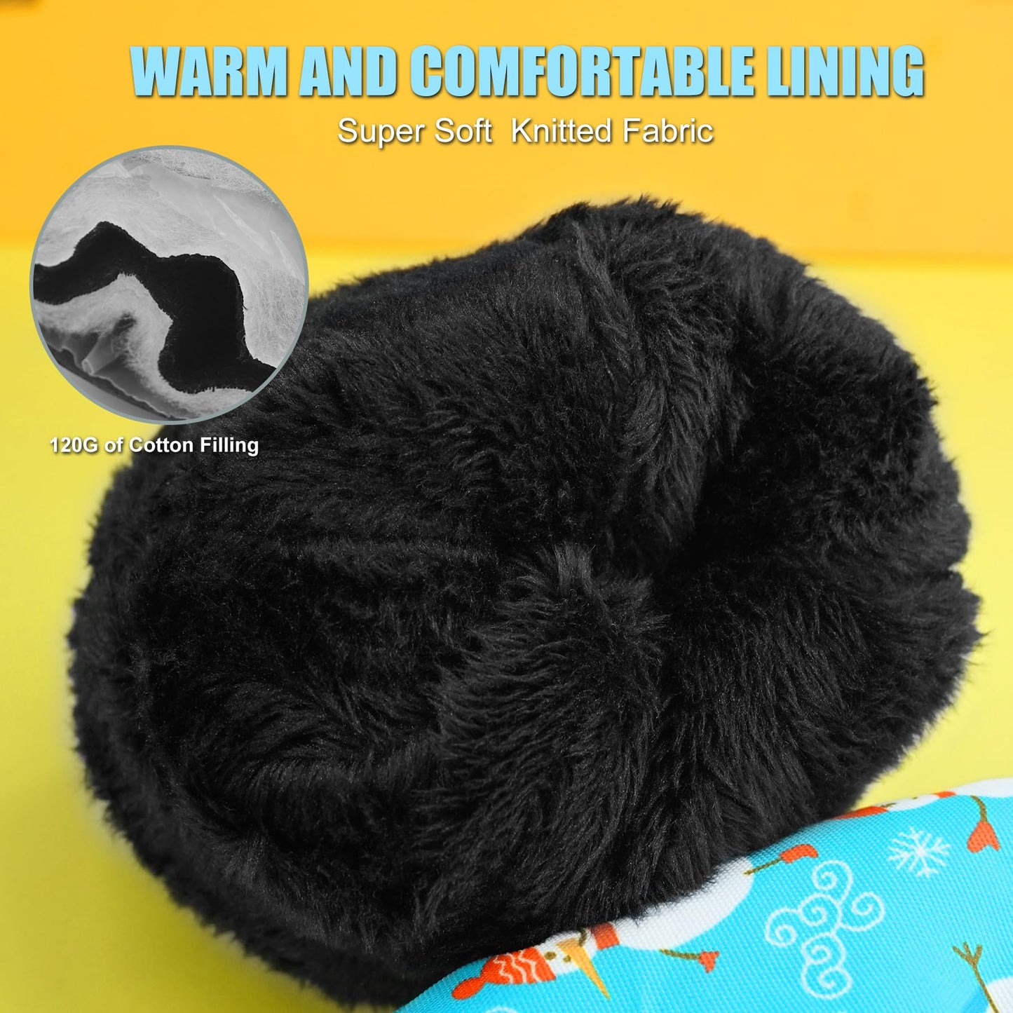 Andake Kids Gloves Winter Snow Waterproof Mittens for Girls Boys Children (Black, XXS (Fits 3-6Y))