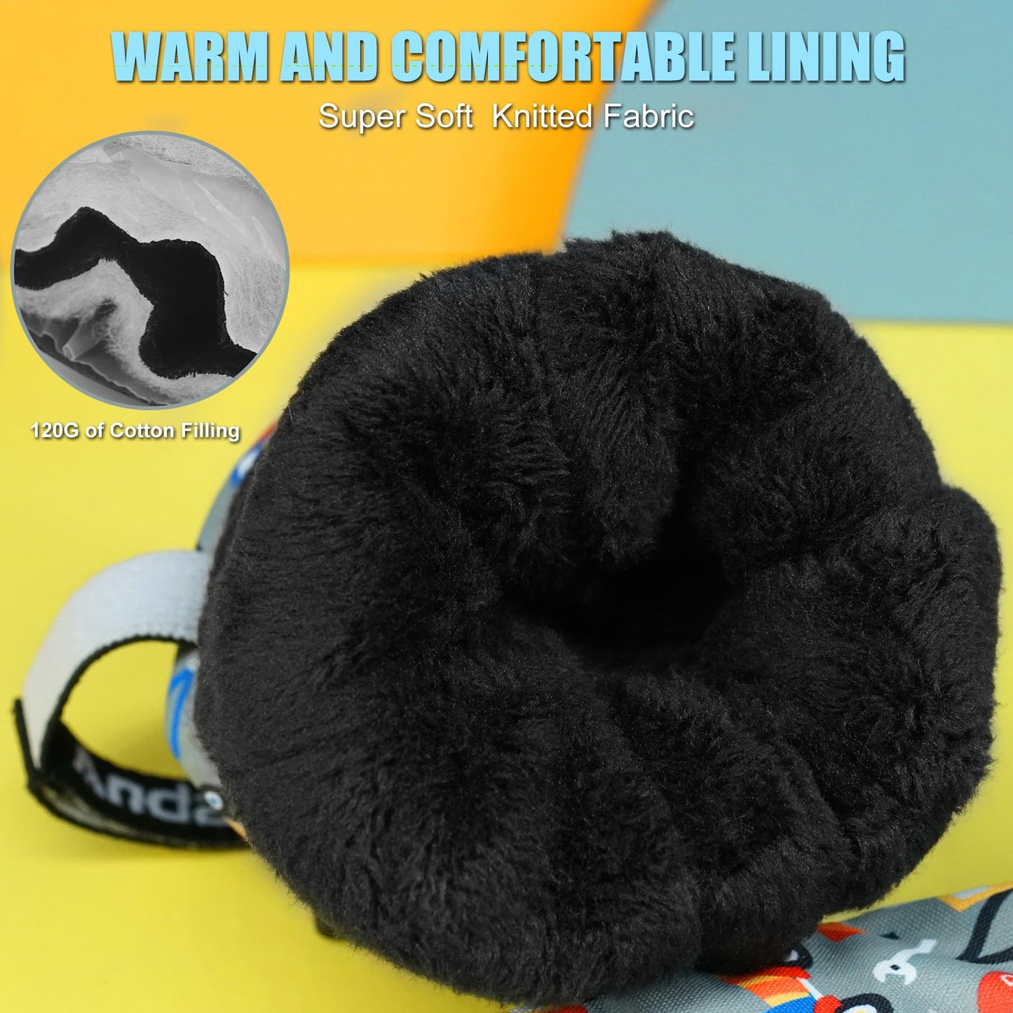 Andake Kids Gloves Winter Snow Waterproof Mittens for Girls Boys Children (Black, XXS (Fits 3-6Y))