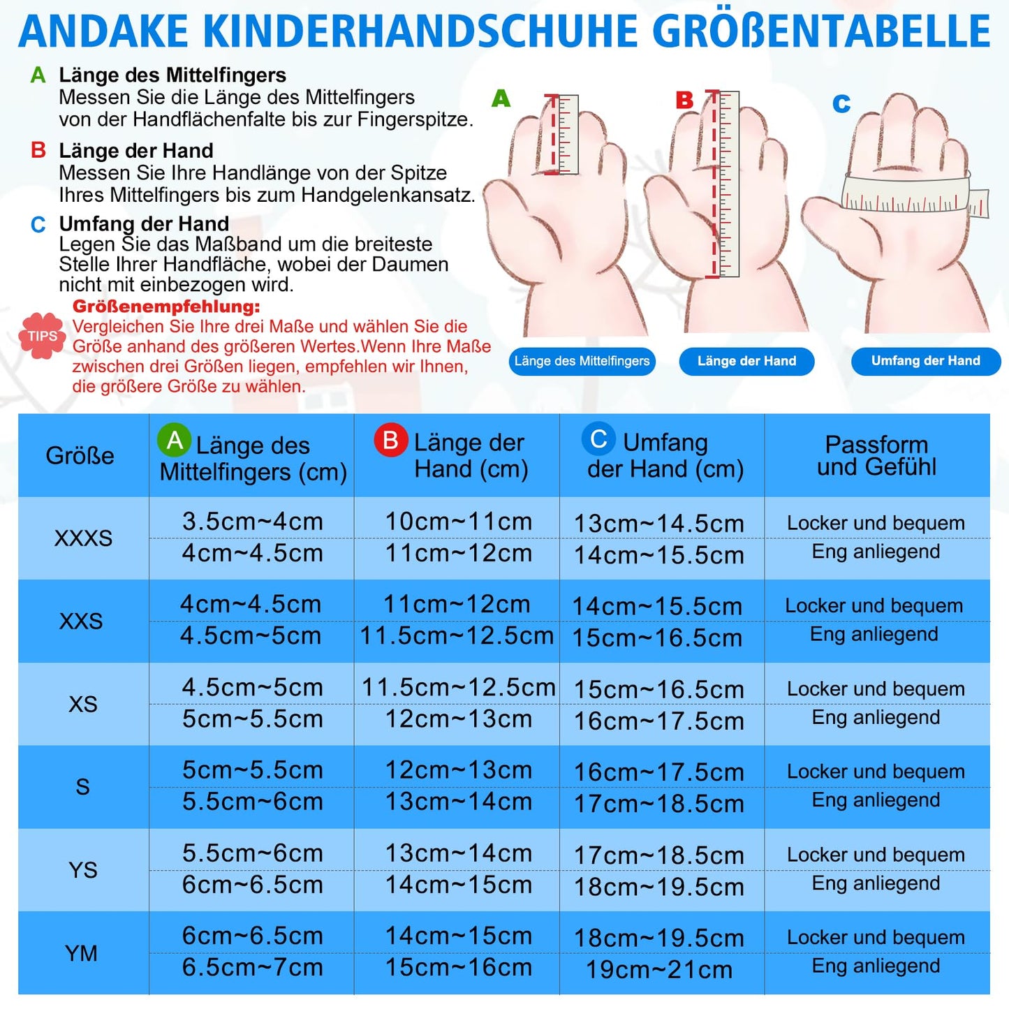 Andake Kids Gloves Winter Snow Waterproof Mittens for Girls Boys Children (Black, XXS (Fits 3-6Y))