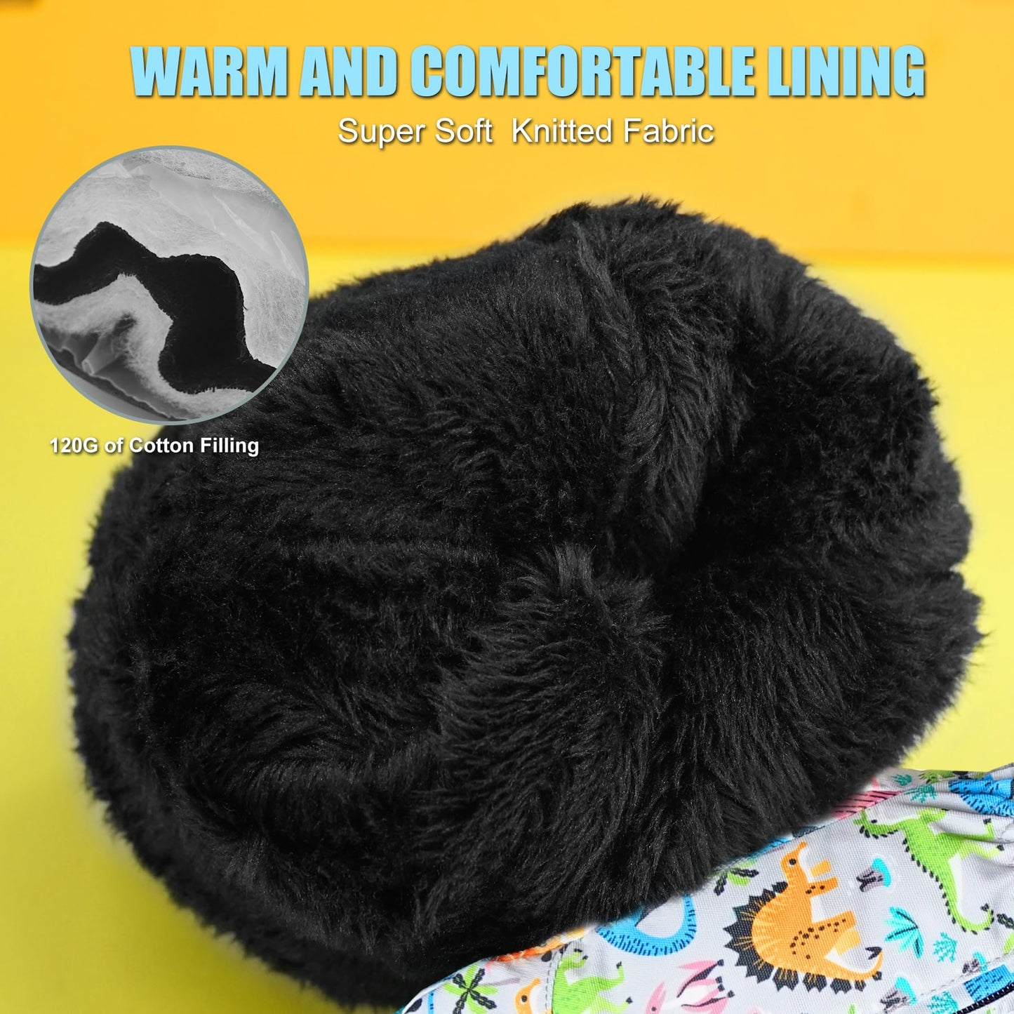 Andake Kids Gloves Winter Snow Waterproof Mittens for Girls Boys Children (Black, XXS (Fits 3-6Y))